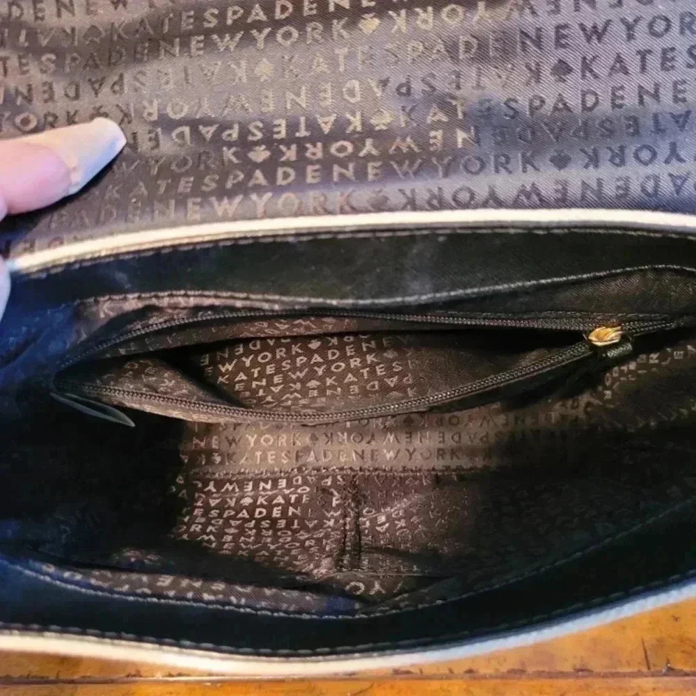 Kate Spade "Host Pick" Black and White Polka Dot Handbag - Picture 6 of 8